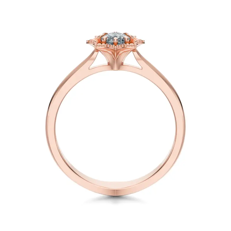 Pierścionek zaręczynowy różowe złoto